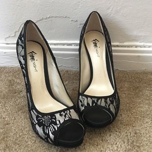Black lace High heels